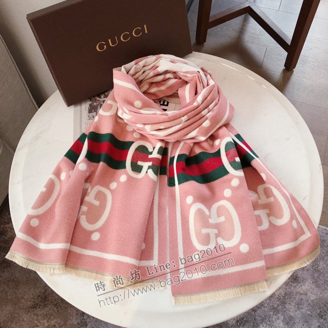 Gucci經典羊絨長巾 古馳女士披肩圍巾 古琦仿羊絨字母提花圍巾  mmj1253